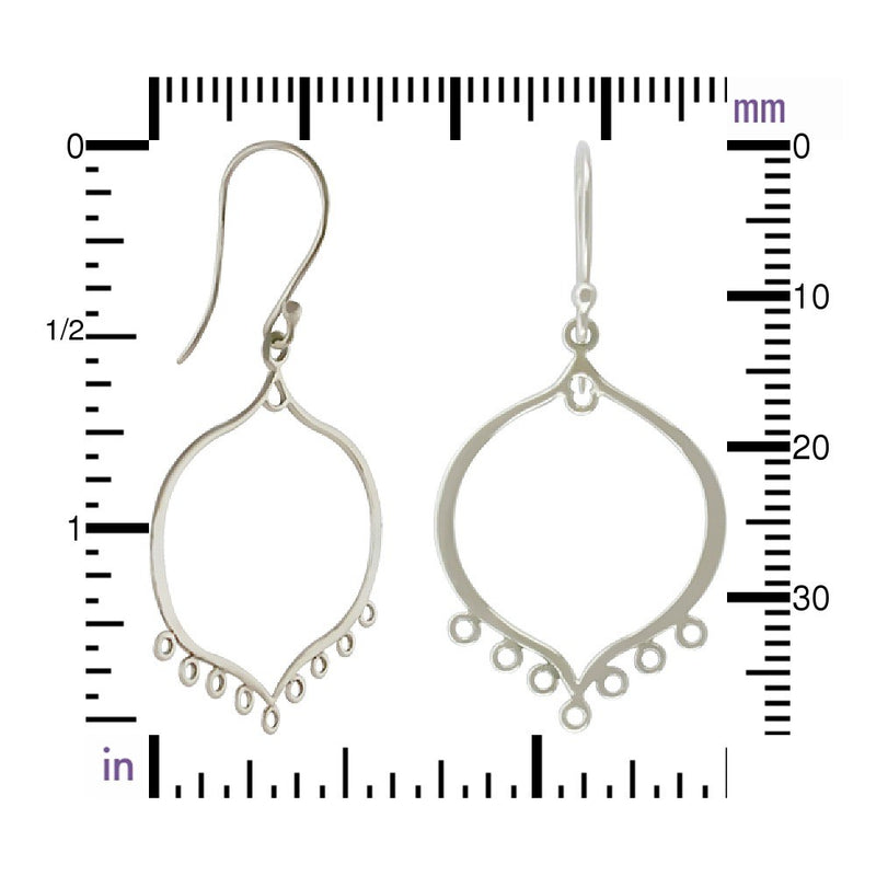 Sterling Silver Arabesque Earring Finding with 7 Loops - Poppies Beads n' More