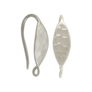 Hammered Almond Shaped Ear Hook - Poppies Beads n' More