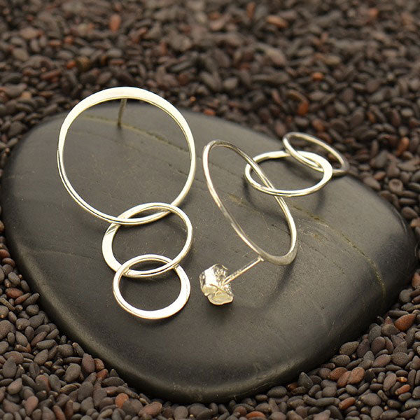 Three Circle Link Earrings - Poppies Beads n' More