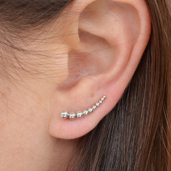 Granulation Pattern Ear Climbers - Poppies Beads n' More