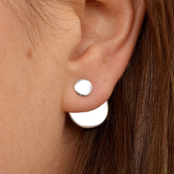Sterling Silver Circle Ear Jacket - Poppies Beads n' More