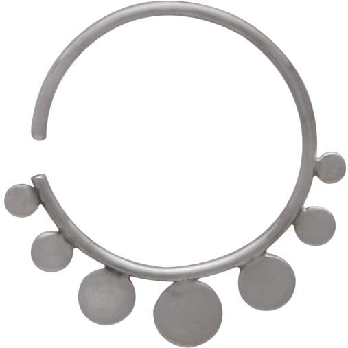 Sterling Silver Hoop Earrings with Flat Circles - Poppies Beads n' More