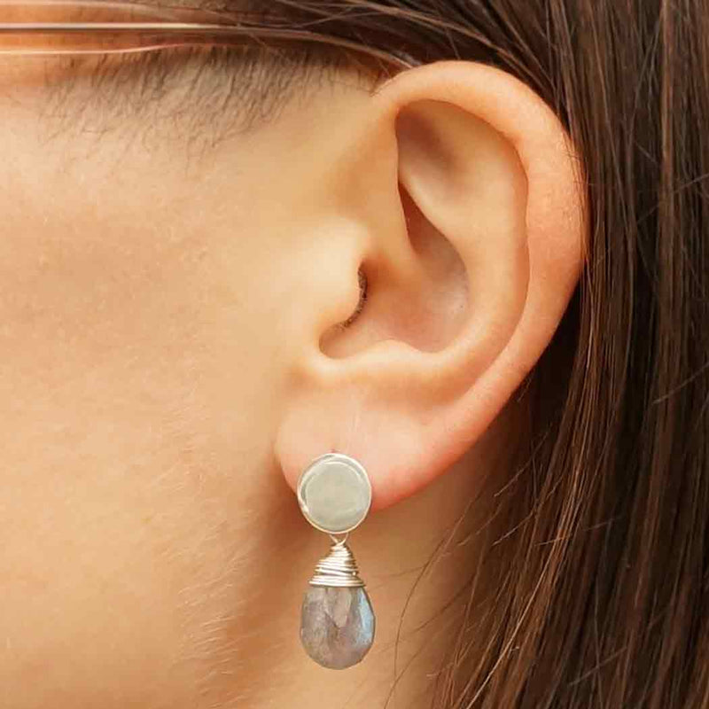 Sterling Silver Circle Post Earrings with Hidden Loop - Poppies Beads n' More
