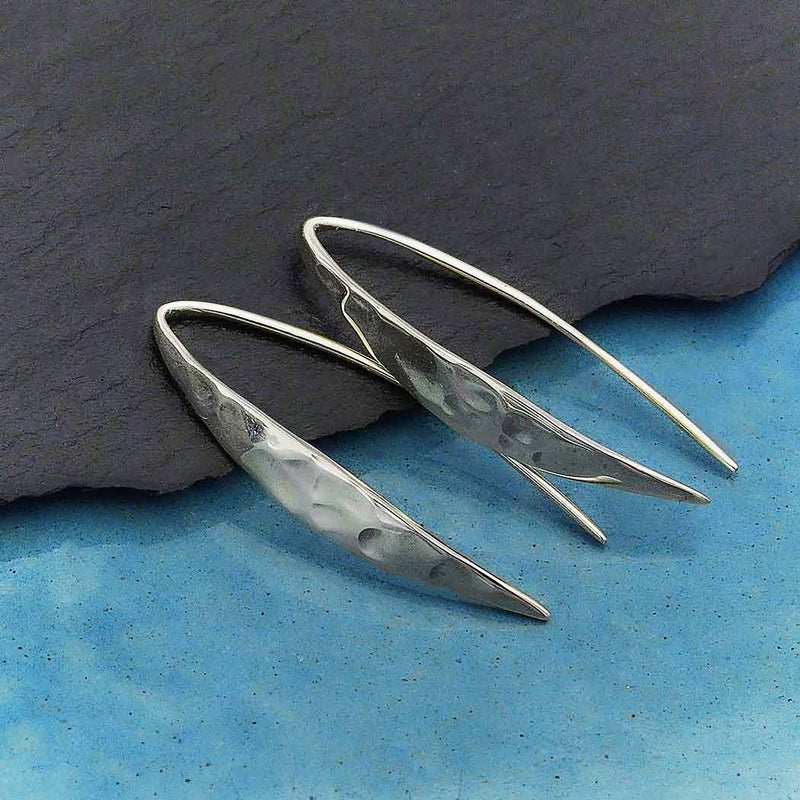 Sterling Silver Hammered Arc Earrings - Poppies Beads n' More