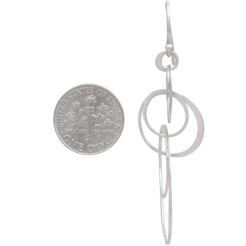 Sterling Silver Seven Floating Circle Earrings - Poppies Beads n' More