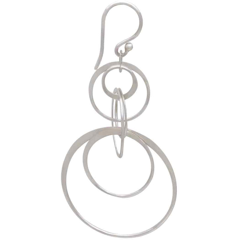 Sterling Silver Seven Floating Circle Earrings - Poppies Beads n' More