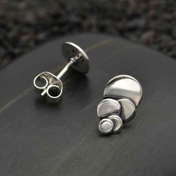 Sterling Silver Layered Circle Post Earrings - Poppies Beads n' More