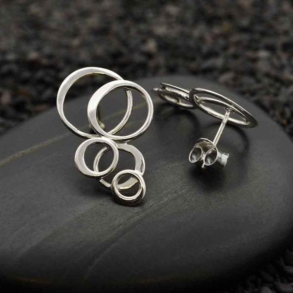 Sterling Silver Bubble Post Earrings - Poppies Beads n' More