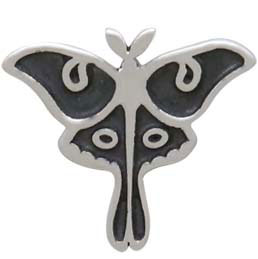 Sterling Silver Luna Moth Post Earrings - Poppies Beads n' More