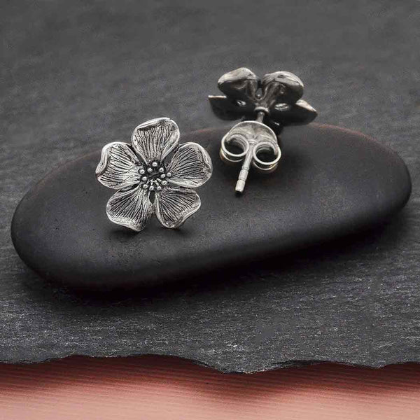 Sterling Silver Cherry Blossom Post Earring - Poppies Beads n' More