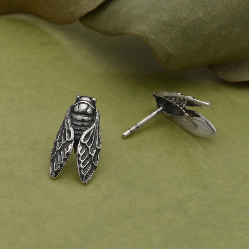 Sterling Silver Cicada Post Earrings - Poppies Beads n' More