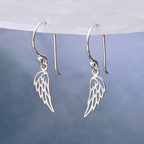 Sterling Silver Tiny Wing Dangle Earrings - Poppies Beads n' More