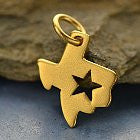 Satin 24K Gold Plated Sterling Silver State Charms - Poppies Beads n' More