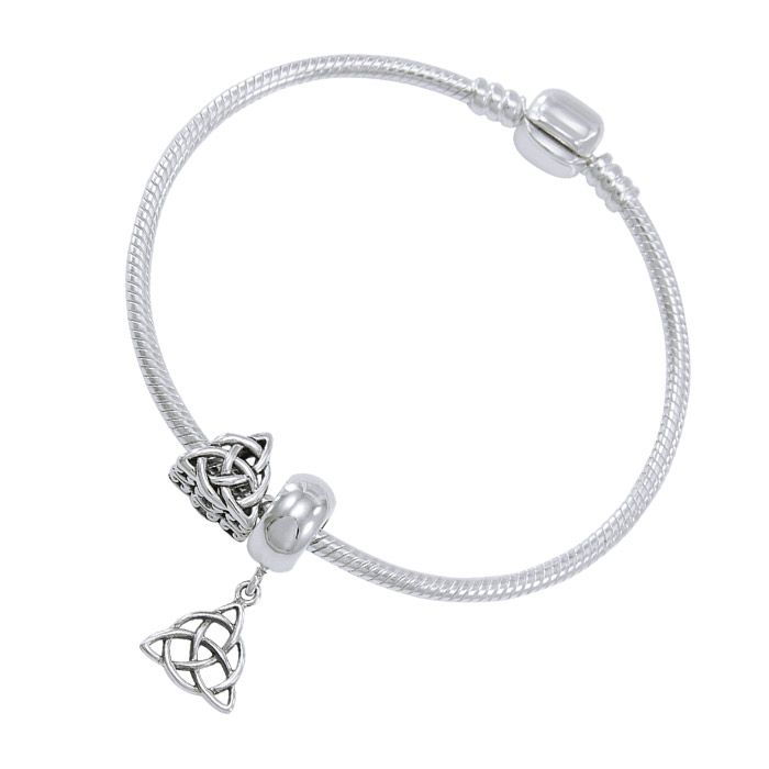 Triquetra Sterling Silver Bead Bracelet - Poppies Beads n' More