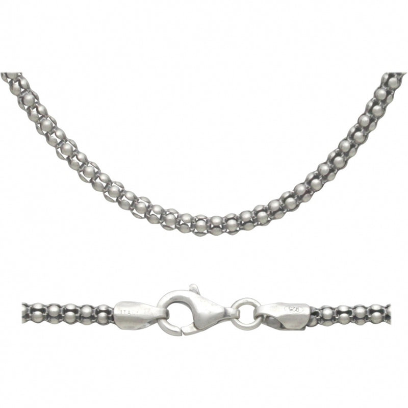 Sterling Silver 18 Inch Chain - Popcorn Chain - Poppies Beads n' More