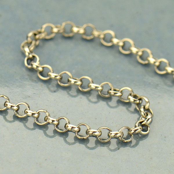 Sterling Silver Chain by the Foot - Rolo Chain - Poppies Beads n' More