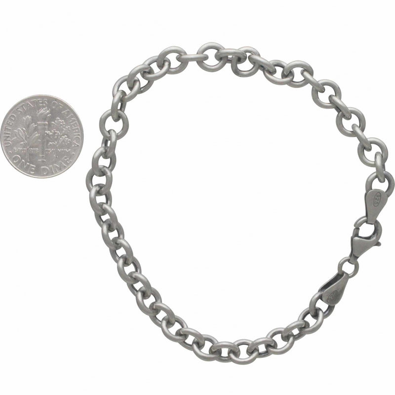 Sterling Silver 7 5 inch Charm Bracelet - Hollow Links - Poppies Beads n' More