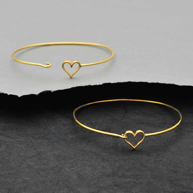 14k White Gold Diamond Heart Key Open Bangle Cuff Bracelet Love – ASweetPear
