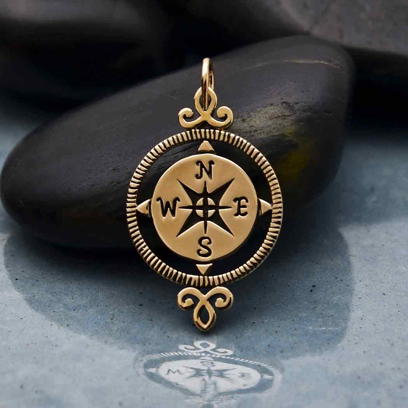 Compass Pendant - Poppies Beads n' More