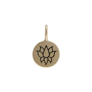 Etched Lotus Charm - Poppies Beads n' More