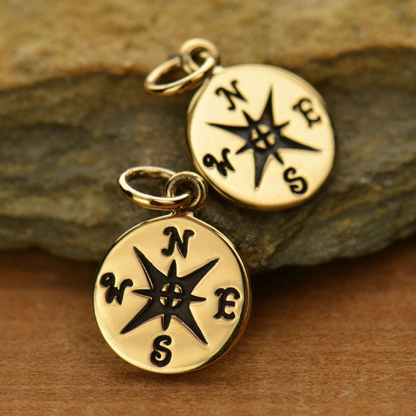Small Compass Charm - Poppies Beads n' More