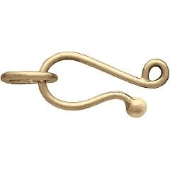 Natural Bronze Simple Hook & Eye Clasp - Poppies Beads n' More