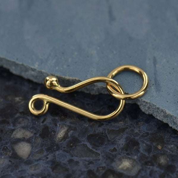 Natural Bronze Simple Hook & Eye Clasp - Poppies Beads n' More