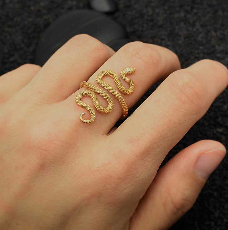 Bronze Textured Adjustable Snake Ring - Poppies Beads n' More