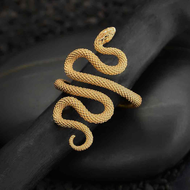 Bronze Textured Adjustable Snake Ring - Poppies Beads n' More