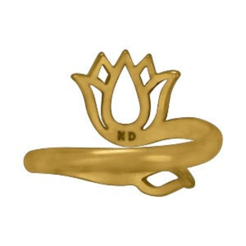 Adjustable Ring with Lotus Design - Poppies Beads n' More
