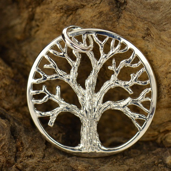 Textured Tree of Life Charm, - Poppies Beads n' More
