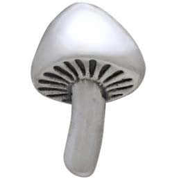 Sterling Silver Mushroom Solderable Charm - Poppies Beads n' More