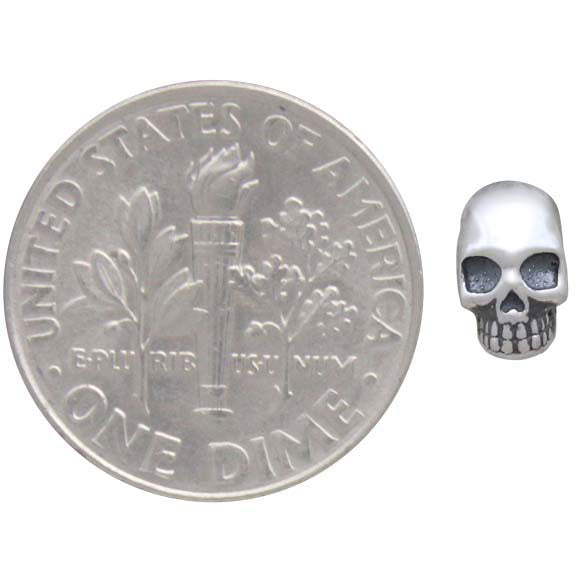 Sterling Silver Skull Solderable Charm - Poppies Beads n' More