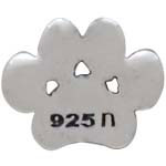 Sterling Silver Puffy Paw Print Solderable Charm - Poppies Beads n' More