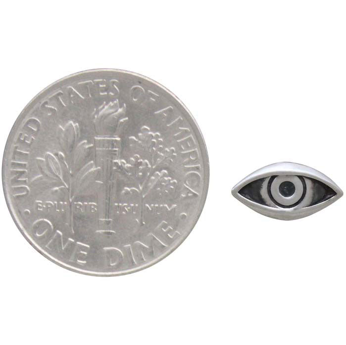Sterling Silver Dimensional Eye Solderable Charm - Poppies Beads n' More