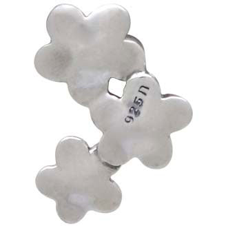 Silver Three Cherry Blossoms Solderable Charm - Poppies Beads n' More