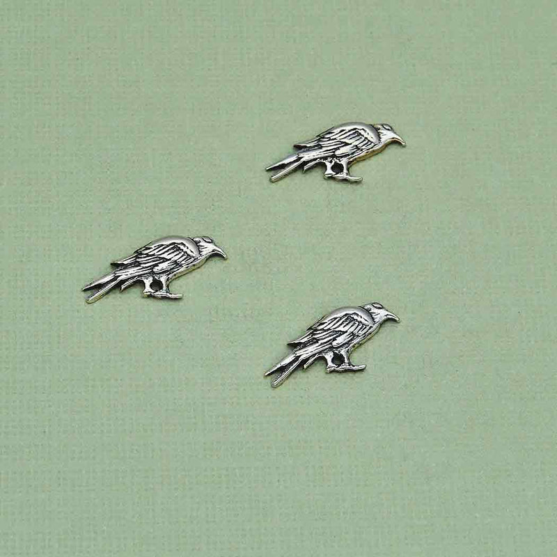Sterling Silver Raven Solderable Charm - Poppies Beads n' More