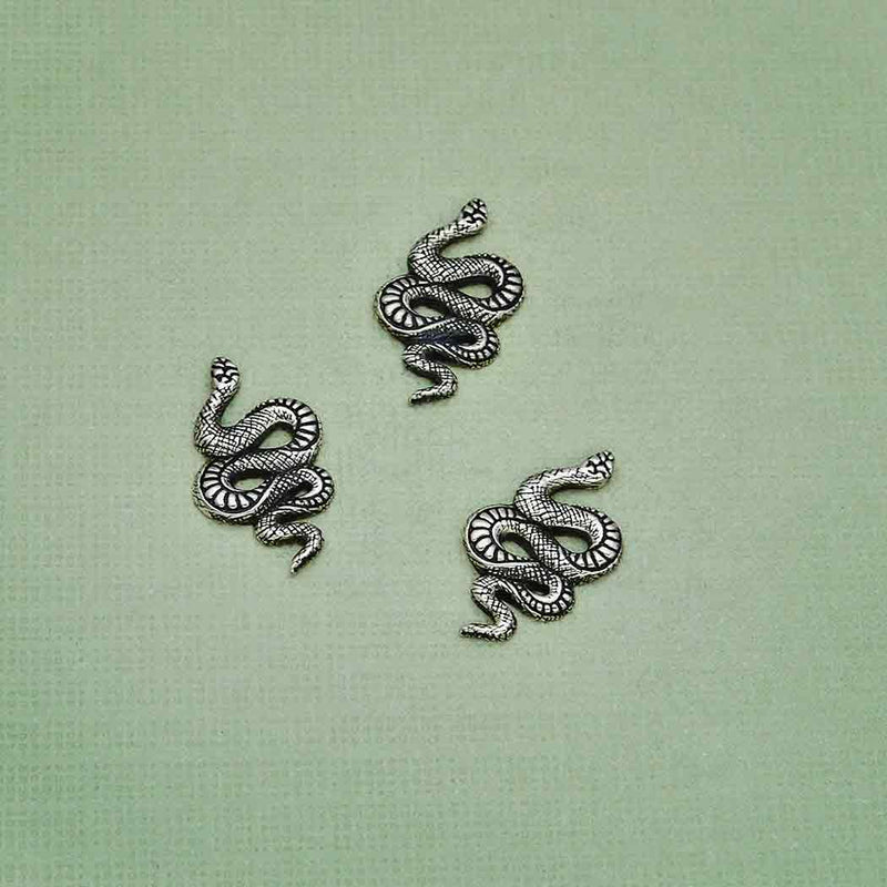 Sterling Silver Textured Snake Solderable Charm - Poppies Beads n' More
