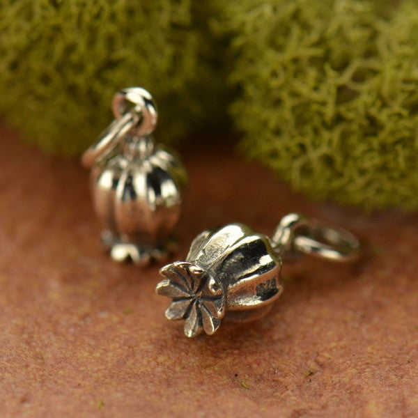 Sterling Silver Poppy Pod Charm - Poppies Beads n' More