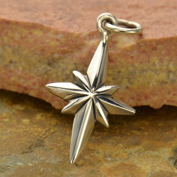 Sterling Silver North Star Charm - Poppies Beads n' More