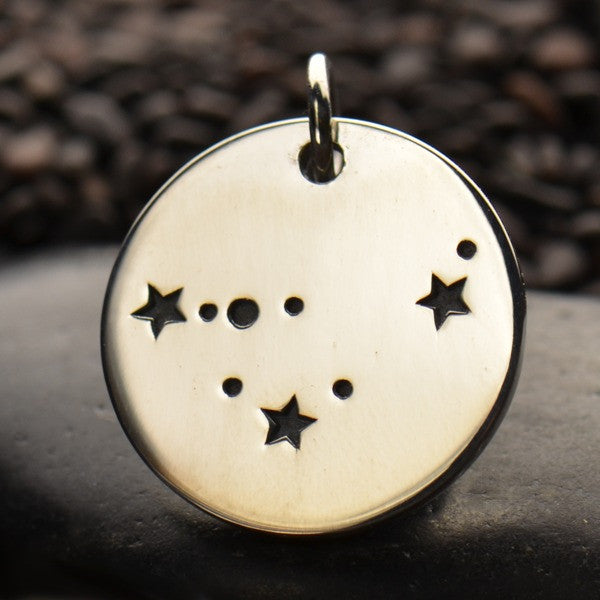 Zodiac Constellation Discs - Sterling Silver - Poppies Beads n' More
