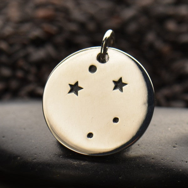 Zodiac Constellation Discs - Sterling Silver - Poppies Beads n' More