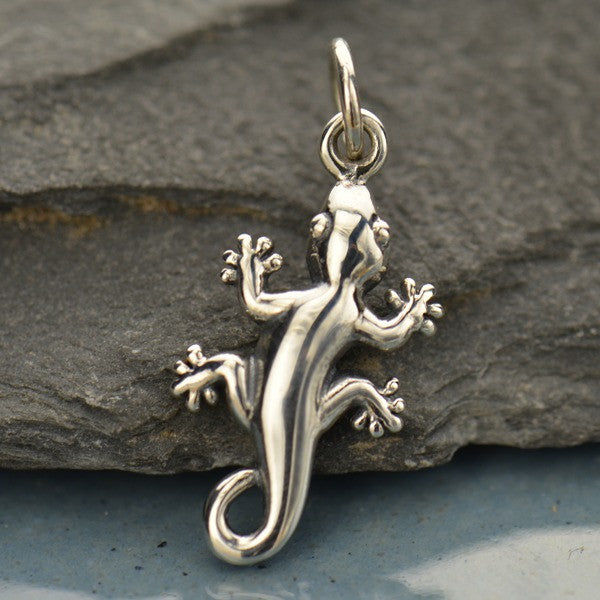 Sterling Silver Gecko Charm - Poppies Beads n' More