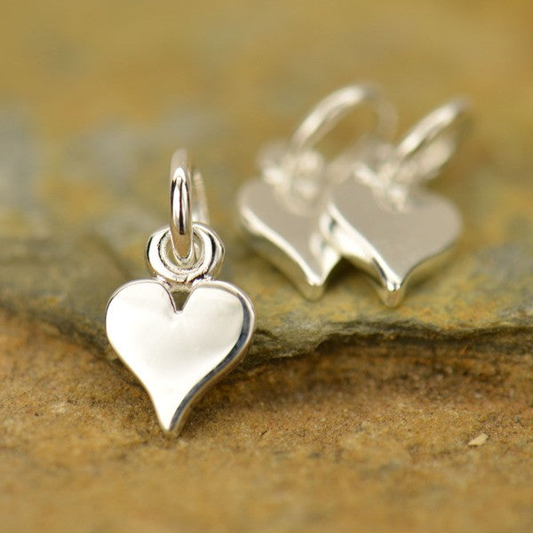 Sterling Silver Tiny Heart Charm - Poppies Beads n' More