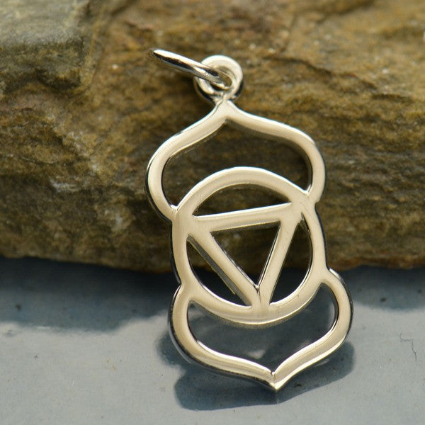 Sterling Silver Third Eye Chakra Charm - Poppies Beads n' More