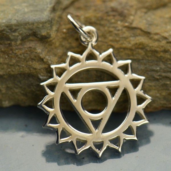 Sterling Silver Throat Chakra Charm - Poppies Beads n' More
