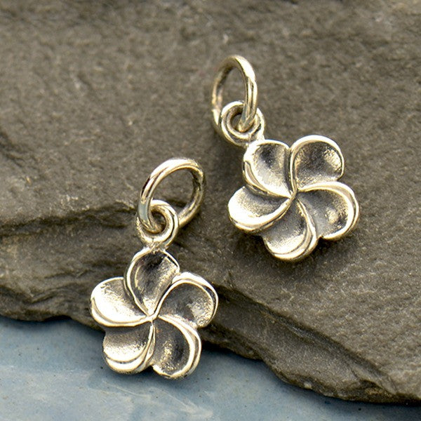 Sterling Silver Plumeria Flower Charm - Poppies Beads n' More