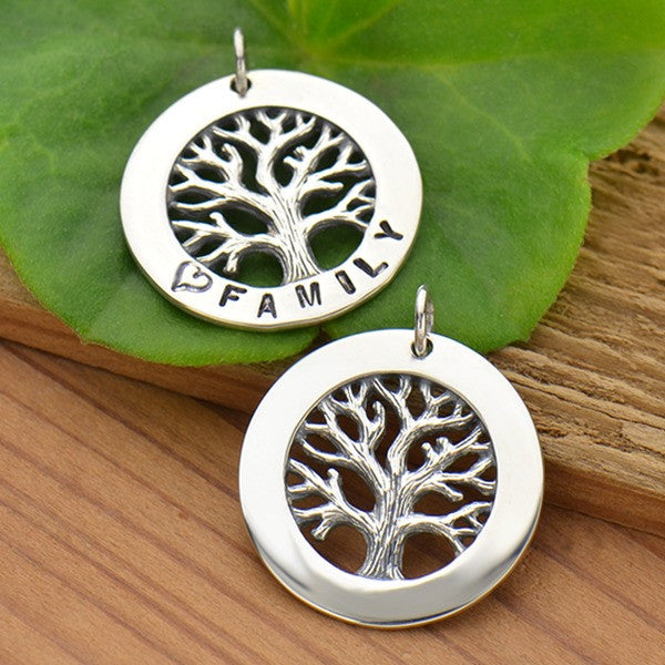 Silver Textured Tree of Life Stamping Blank Frame - Poppies Beads n' More