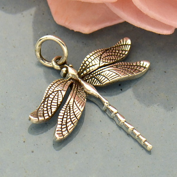 Sterling Silver Dragonfly Charm - Poppies Beads n' More