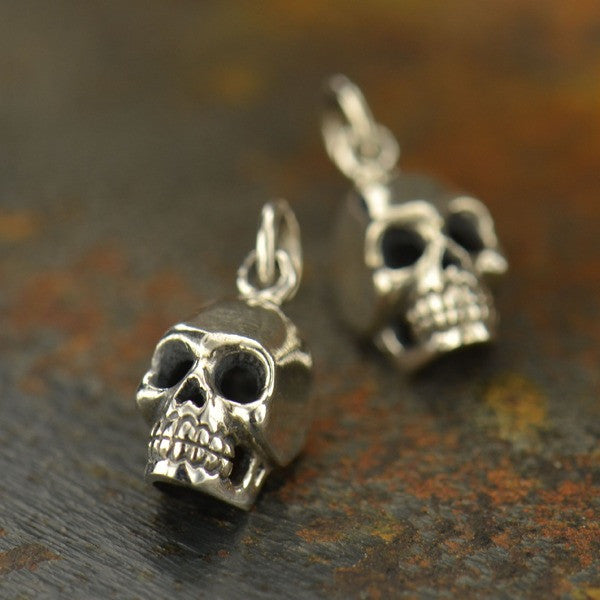 Sterling Silver Skull Charm - Poppies Beads n' More